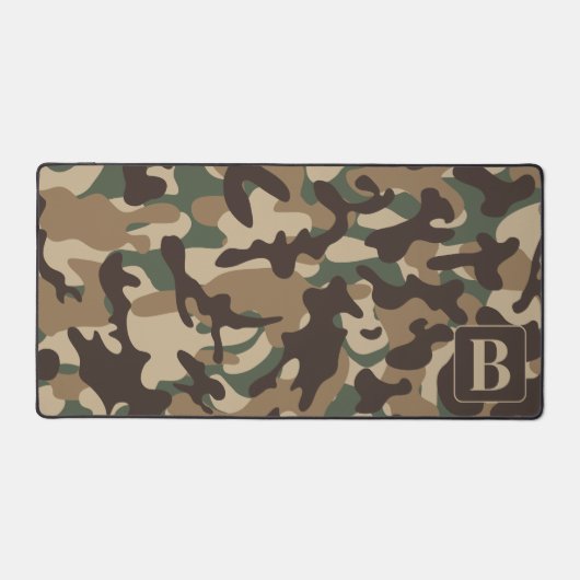 Forest Camo gepersonaliseerde monogram camouflage Bureaumat (Voorkant)