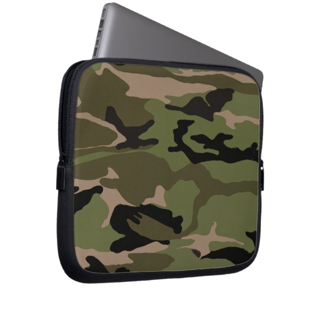 Forest Camo Laptop Sleeve (Voorkant Rechts)