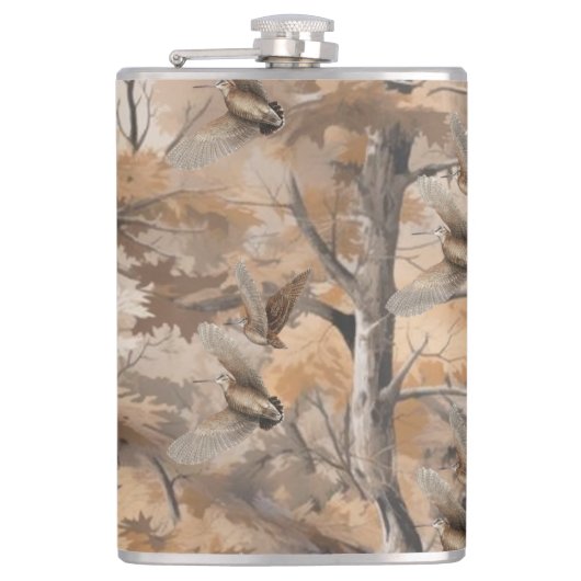 Forest Camo with Woodcock Heupfles (Voorkant)