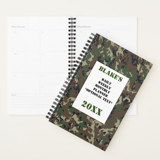 Forest Camouflage Dagelijkse Foto Planner (Display)