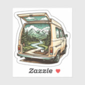 Forest Camper Van Vinyl Sticker | Camping Sticker (Vel)