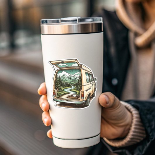 Forest Camper Van Vinyl Sticker | Camping Sticker