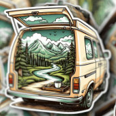 Forest Camper Van Vinyl Sticker | Camping Sticker