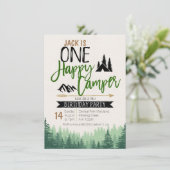 Forest Camper Verjaardag Uitnodiging Camping Party (Staand voorkant)