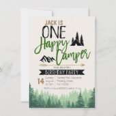 Forest Camper Verjaardag Uitnodiging Camping Party (Voorkant)