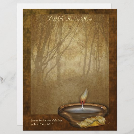 Forest Candle Writing Paper (Voorkant / Achterkant)