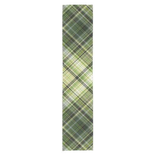 Forest Canopy Green Cream en Plaid Korte Tafelloper (Voorkant)
