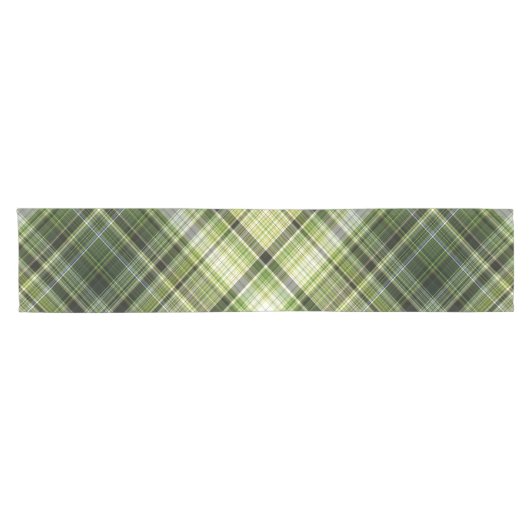 Forest Canopy Green Cream en Plaid Korte Tafelloper (Horizontaal)