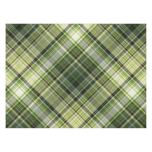 Forest Canopy Green Cream en Plaid Tafelkleed (Voorkant (Horizontaal))