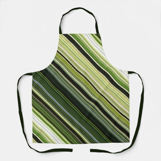 Forest Canopy Green en Cream Stripe Schort (Voorkant)
