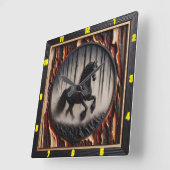 Forest Canter: gepersonaliseerde Charred Wood Frie Vierkante Klok (Hoek)