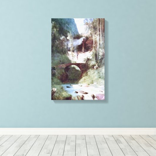 Forest Canyon (door Carl Blechen) Canvas Afdruk (Insitu (Houten vloer))