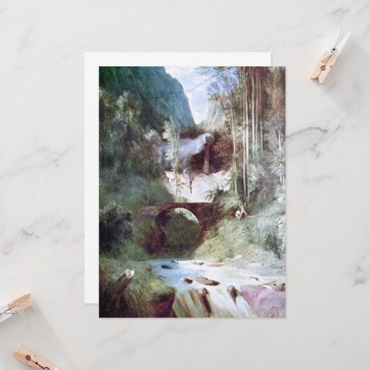 Forest Canyon (door Carl Blechen) Kaart (Voorkant / Achterkant in situ)