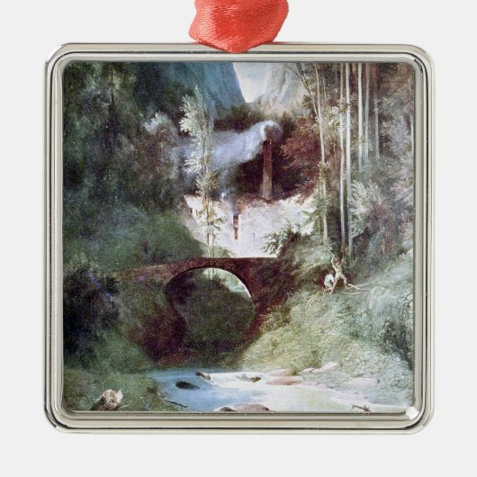 Forest Canyon (door Carl Blechen) Metalen Ornament (Voorkant)