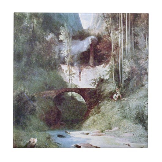 Forest Canyon (door Carl Blechen) Tegeltje (Voorkant)