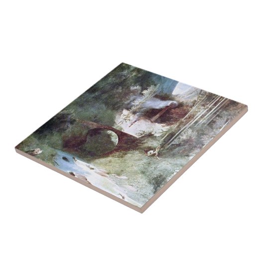 Forest Canyon (door Carl Blechen) Tegeltje (Zijkant)