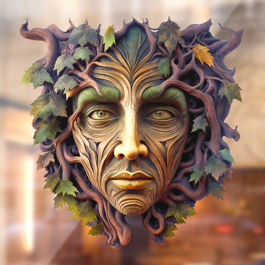 Forest Carving Window Cling Raamsticker (Vel 2)