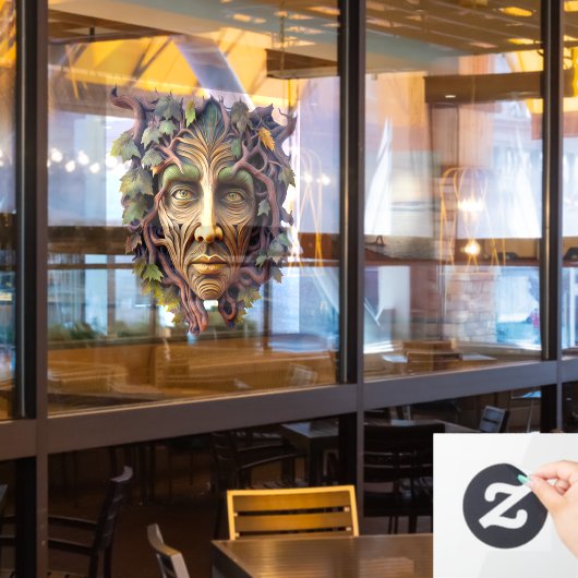 Forest Carving Window Cling Raamsticker (Restaurant Raam)
