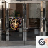 Forest Carving Window Cling Raamsticker (Kantoordeur)