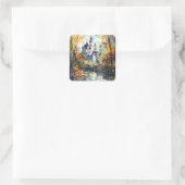 Forest Castle Vierkante Sticker (Tas)