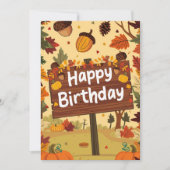 Forest Charming Wish Herfst Herfst Happy Birthday Kaart (Voorkant)