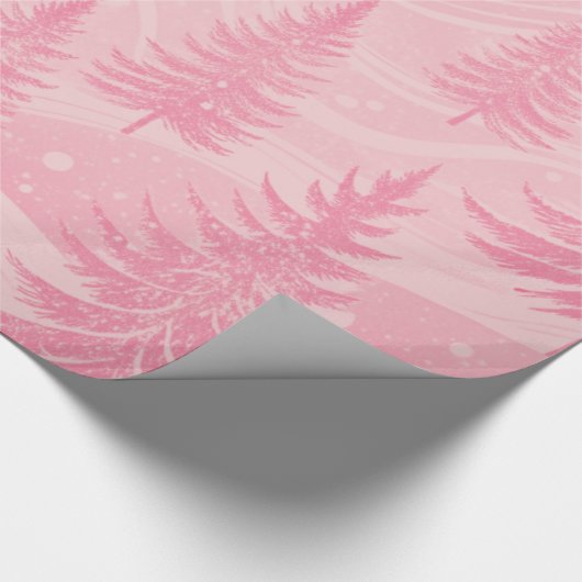 Forest Christmas Pink Coquette Cadeaupapier (Hoek)