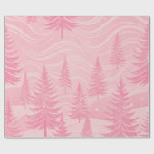 Forest Christmas Pink Coquette Cadeaupapier (Vlak)
