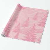 Forest Christmas Pink Coquette Cadeaupapier (Uitgerold)
