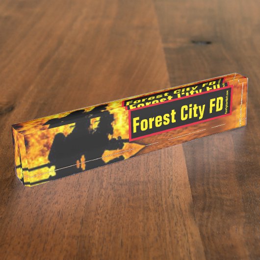 Forest City FD Flames-bureaunaam bord Naambordje (Zijkant)