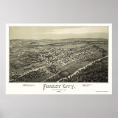 Forest City, PA Panoramic Map - 1889 Poster (Voorkant)