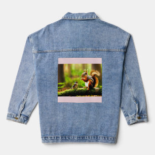 Forest Companions - Eekhoorn, Chipmunk en vogel Denim Jacket