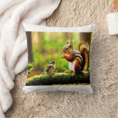 Forest Companions - Eekhoorn, Chipmunk en vogel Kussen (Deken)