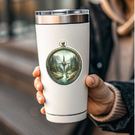 Forest Compass Vinyl Sticker | Die-Cut Sticker