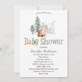 Forest Country Fox Baby shower Kaart (Voorkant)