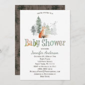 Forest Country Fox Baby shower Kaart (Voorkant / Achterkant)