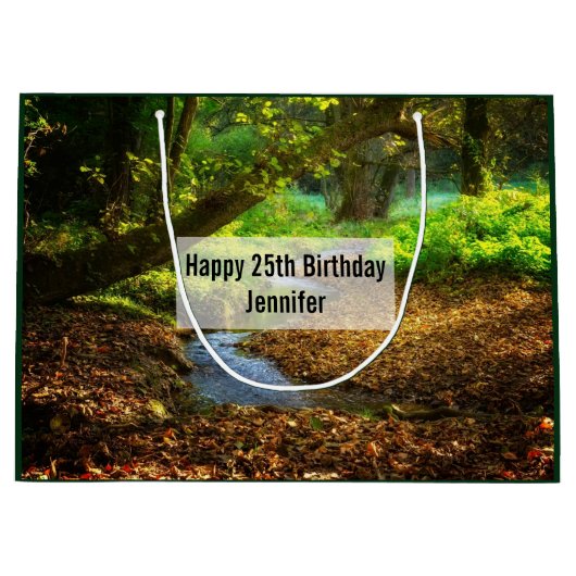 Forest Creek Beauful Natuur Foto Birthday Groot Cadeauzakje (Voorkant)