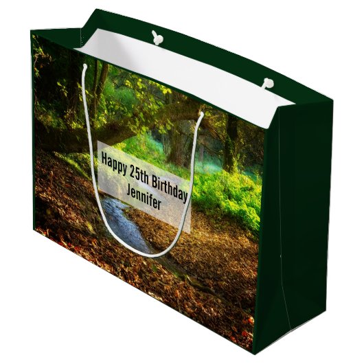 Forest Creek Beauful Natuur Foto Birthday Groot Cadeauzakje (Achterkant Gekanteld)