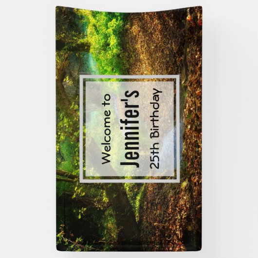 Forest Creek Beauful Natuur Foto Welkom Spandoek (Verticaal)