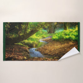 Forest Creek Beauful Natuur Landscape Foto Bad Handdoek
