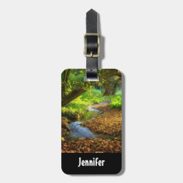 Forest Creek Beauful Natuur Landscape Foto Bagagelabel