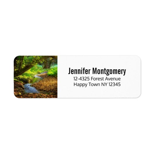 Forest Creek Beauful Natuur Landscape Foto Etiket (Voorkant)