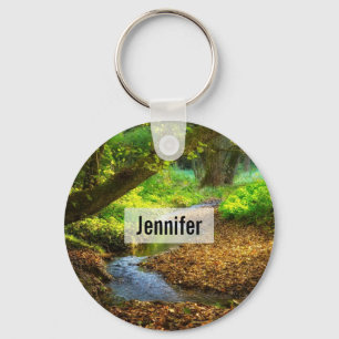 Forest Creek Beauful Natuur Landscape Foto Sleutelhanger