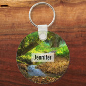 Forest Creek Beauful Natuur Landscape Foto Sleutelhanger (Voorkant)