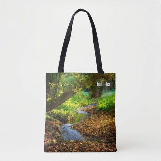 Forest Creek Beauful Natuur Landscape Foto Tote Bag (Voorkant)