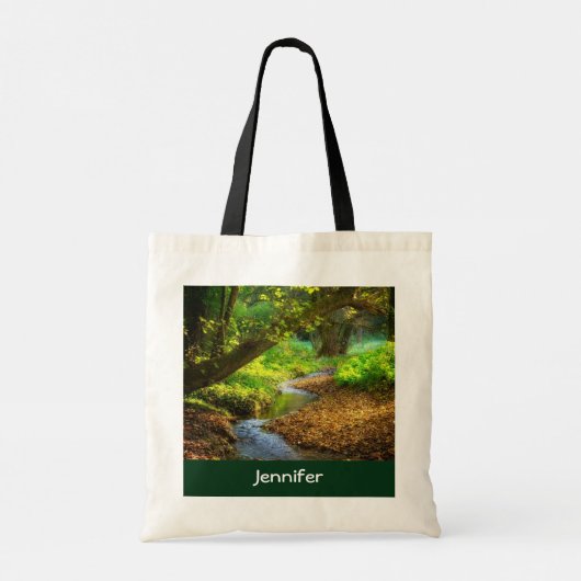 Forest Creek Beauful Natuur Landscape Foto Tote Bag (Achterkant)