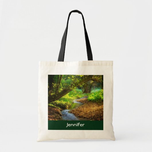 Forest Creek Beauful Natuur Landscape Foto Tote Bag (Voorkant)