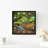 Forest Creek Beauful Natuur Landscape Foto Vierkante Klok (Huis)