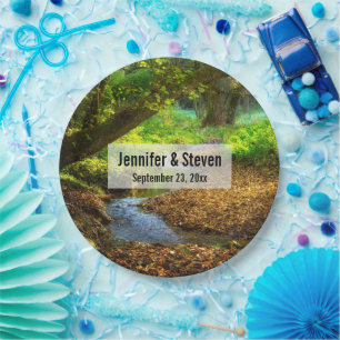 Forest Creek Beauful Natuur Photo Wedding Papieren Bordje