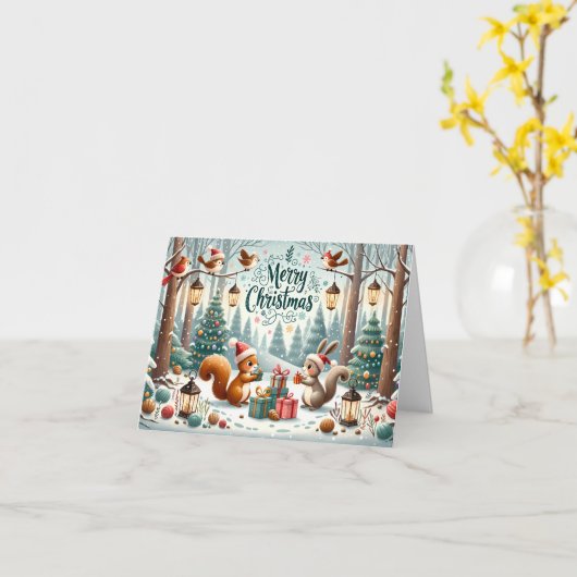 Forest Critters Kaart (Gele Bloem)