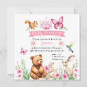 Forest Critters meisje baby shower Kaart (Voorkant)